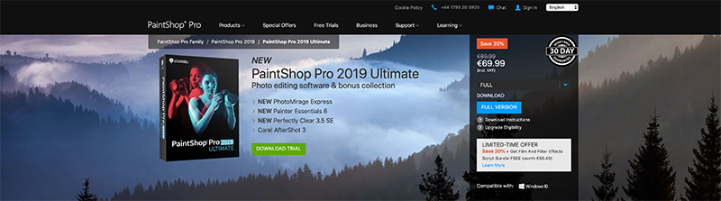 PaintShop Pro Ultimate 2020 Image Editor