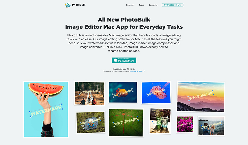 Photobulk homepage screenshot