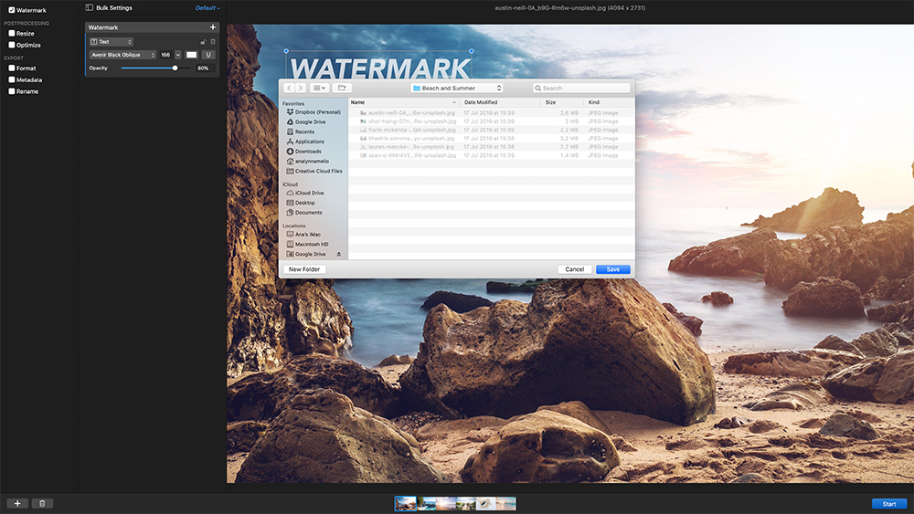 Step 4: Exporting watermarked images in Photobulk