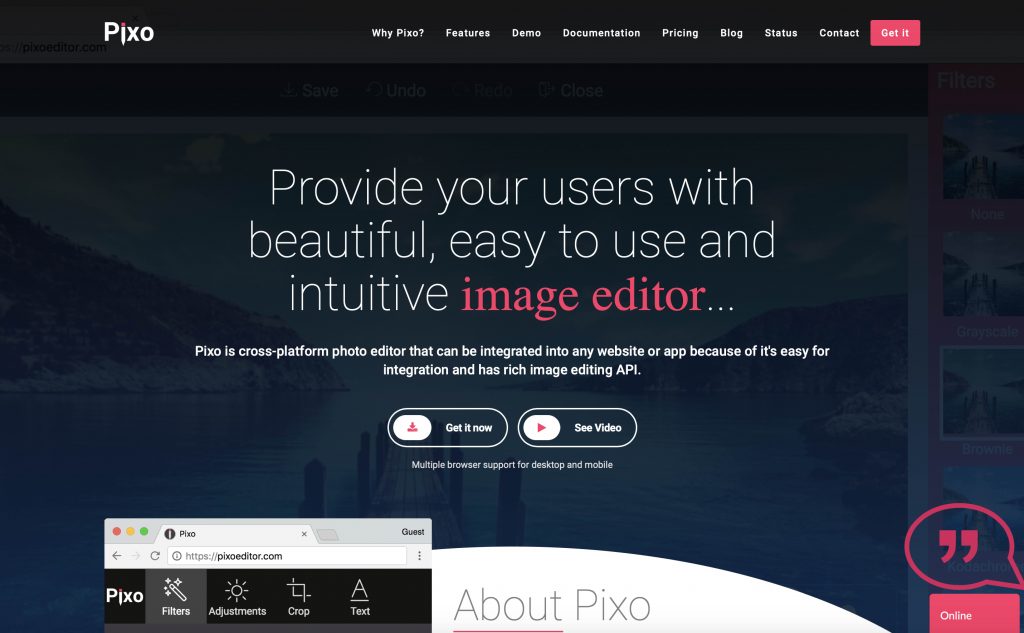 Pixo Editor photo editing plugin