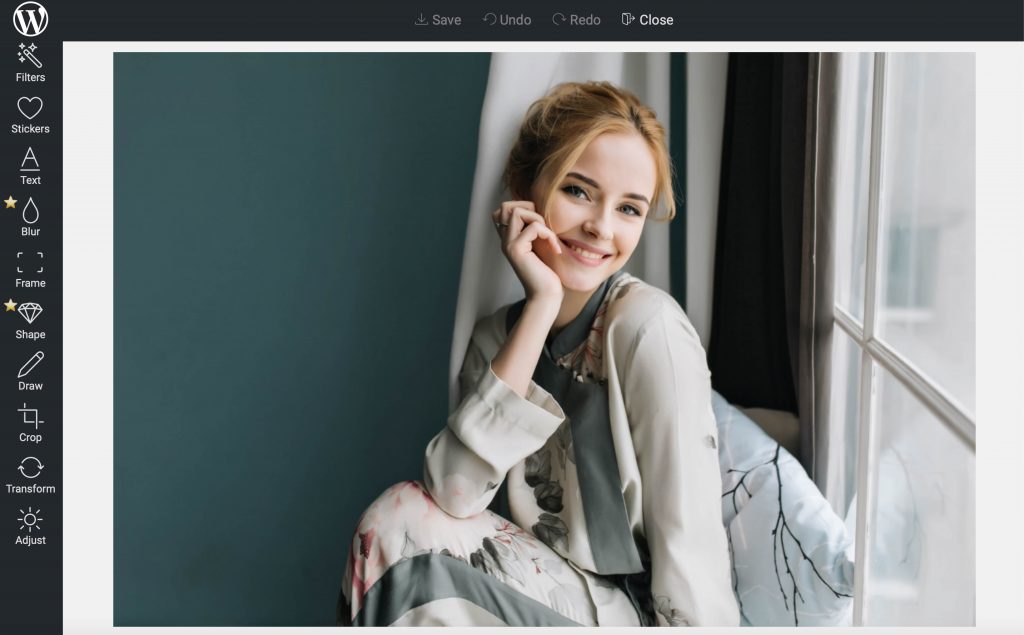 Pixo Editor photo editing plugin - interface