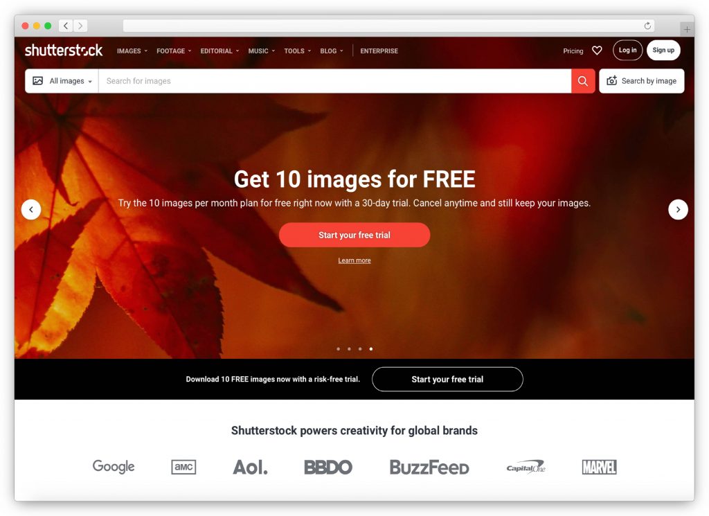 Shutterstock - stock photo site