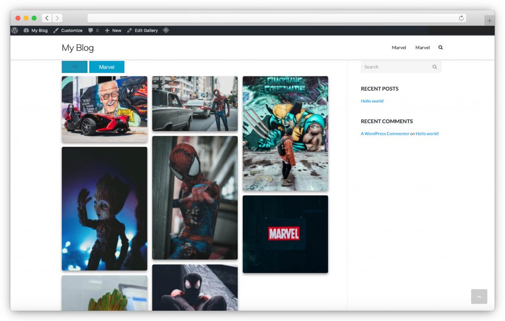 image gallery interface - WP gallery plugin