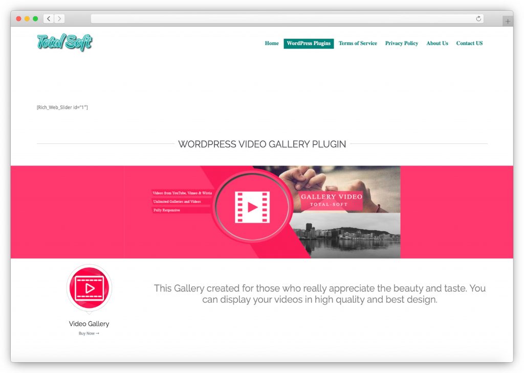 Video gallery by Total Soft