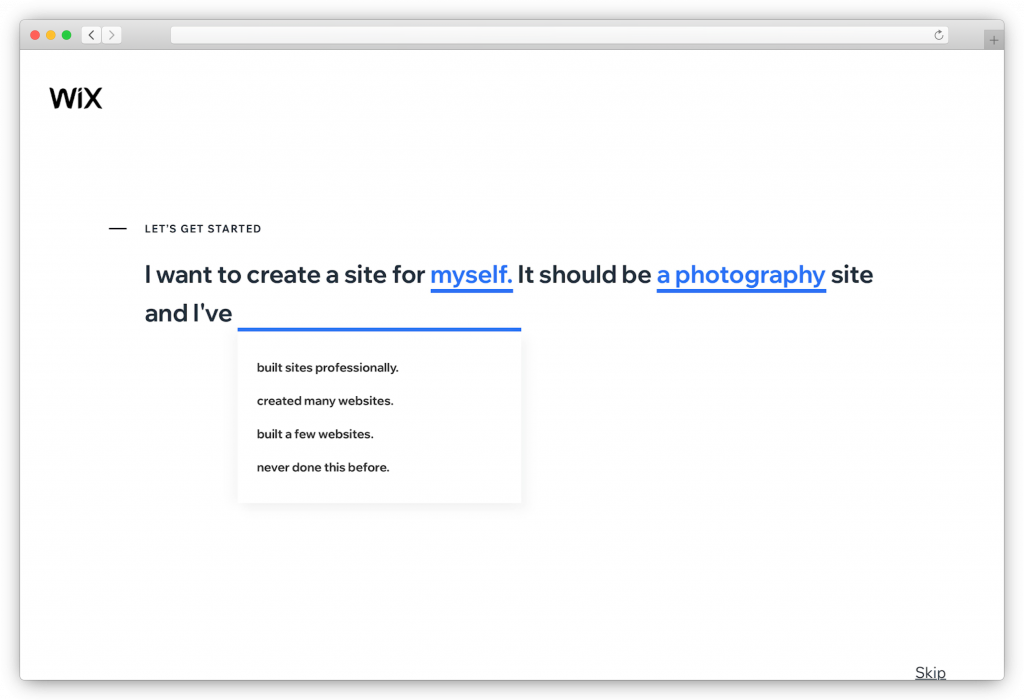 Wix - Information about your website