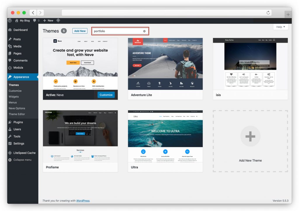The WordPress theme directory