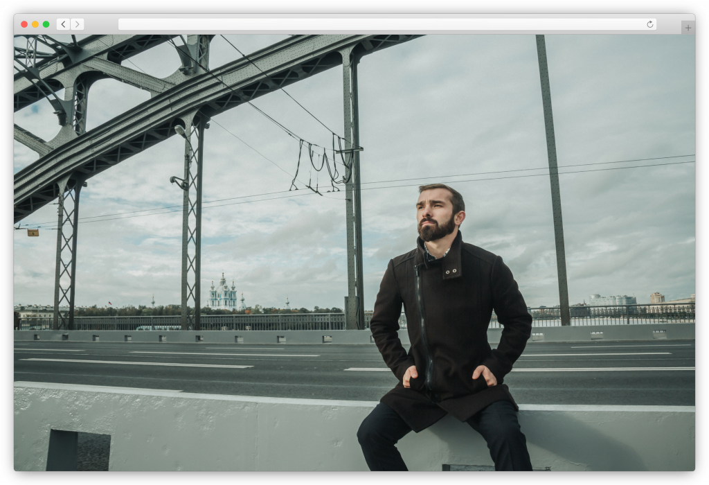 Portrait on a cloudy day
