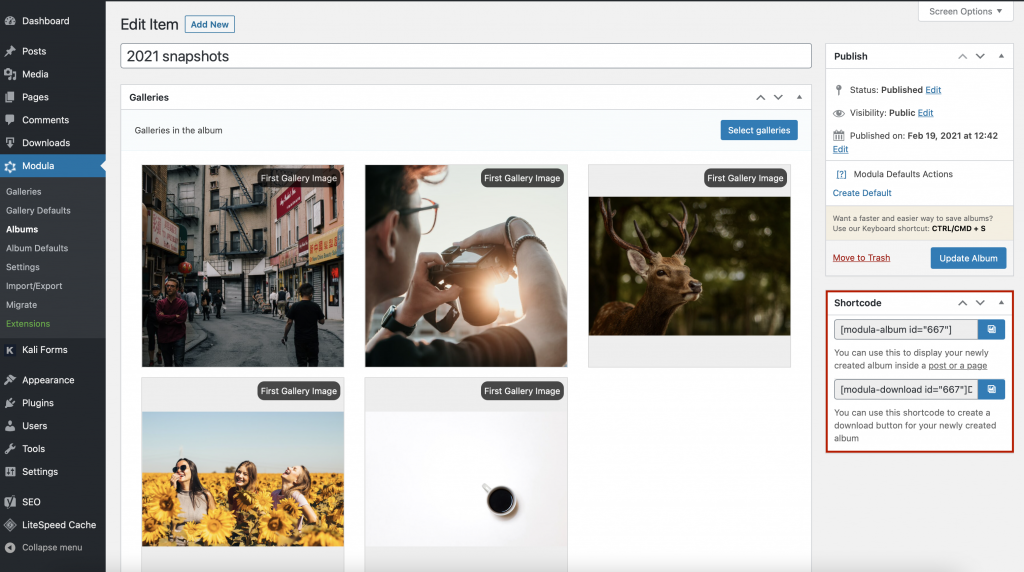 How to make an online photo album in WordPress