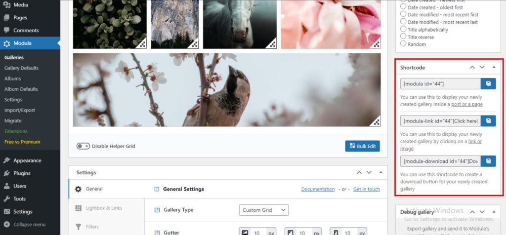 shortcodes for your online photo gallery