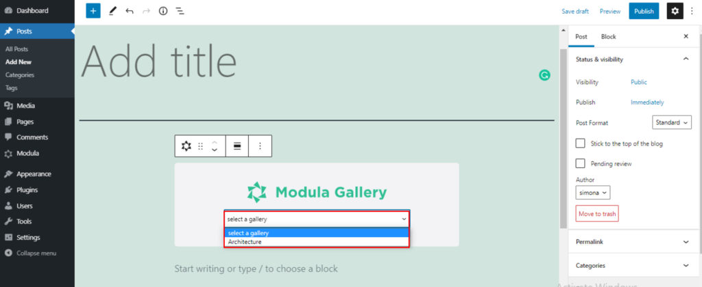 choose gallery