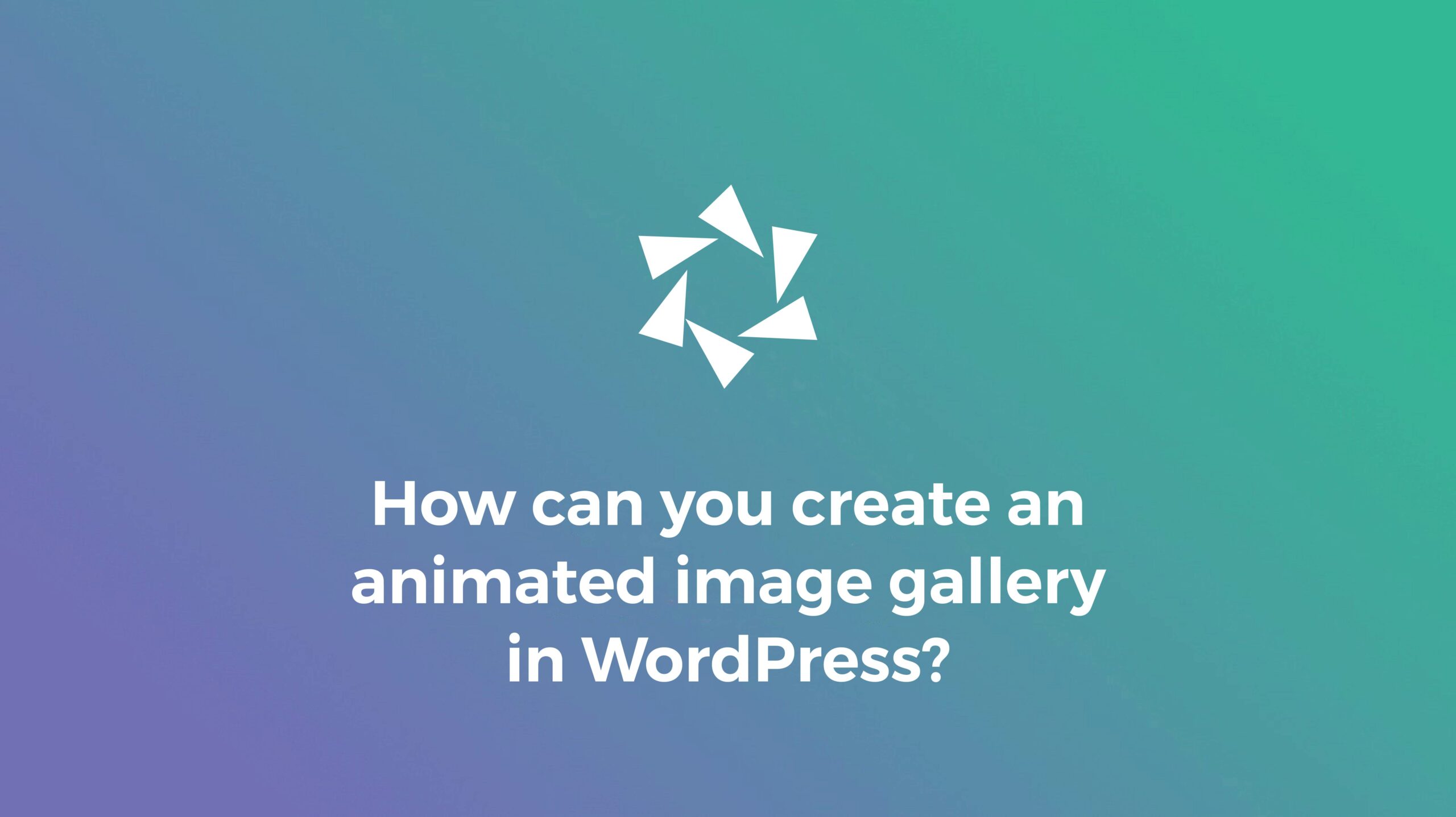 How do you create an animated image gallery in WordPress?