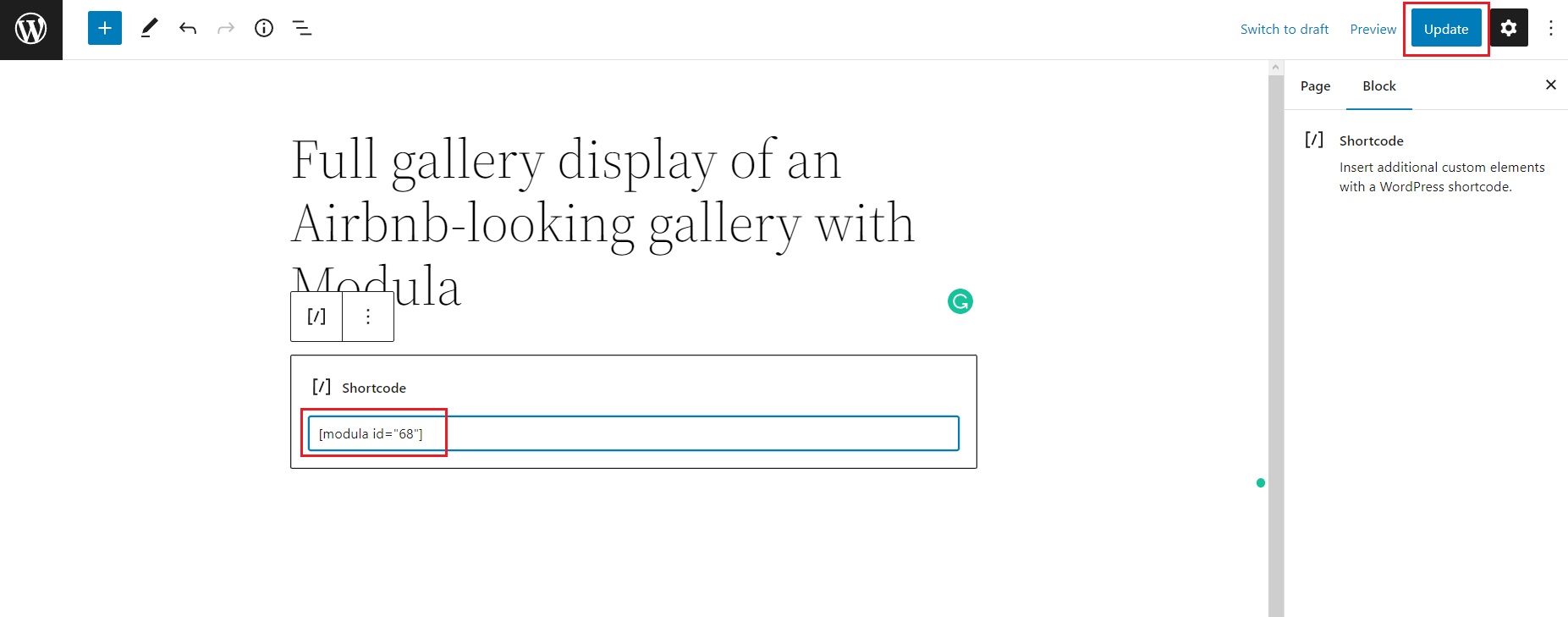 Full Airbnb-like Modula gallery display