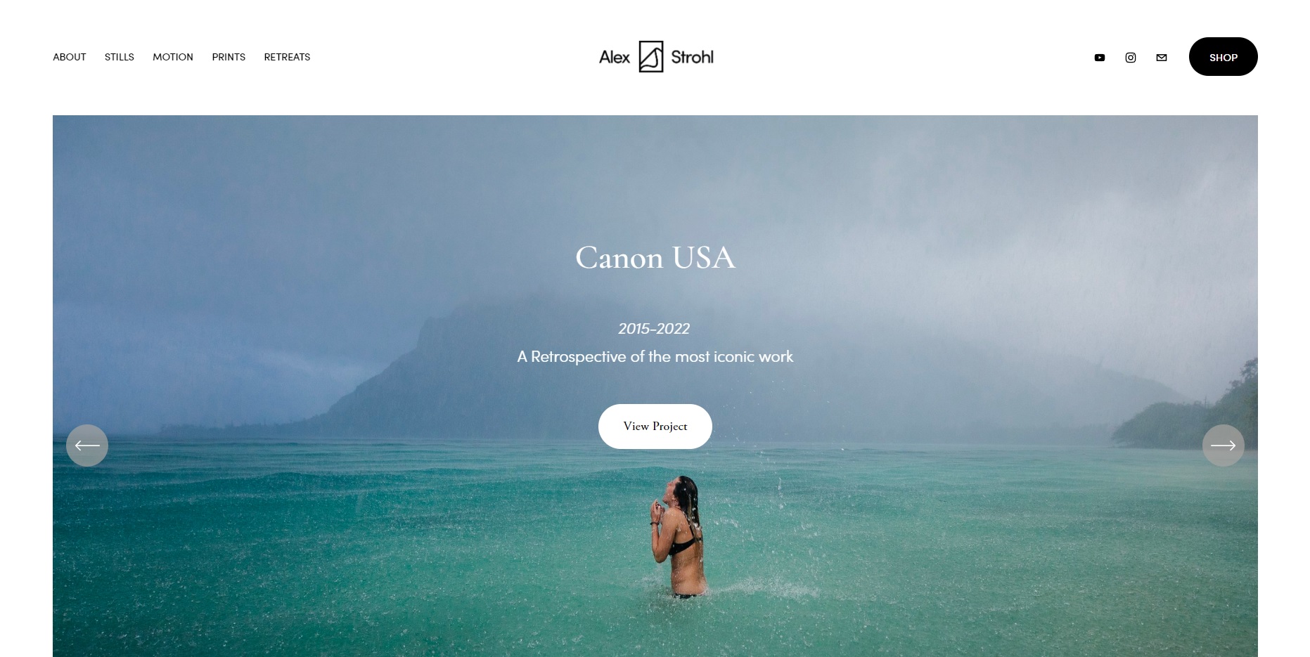 Alex Strohl video portfolio website