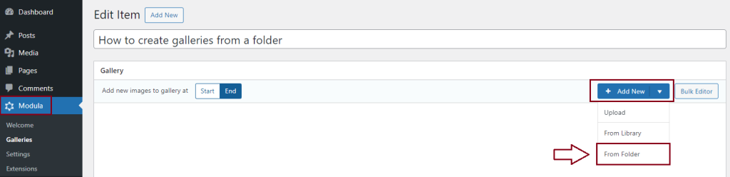 How to create a gallery from a folder? – Modula