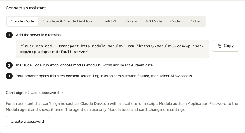 modula-password-connection-option